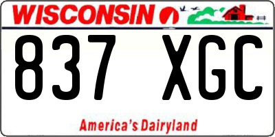 WI license plate 837XGC