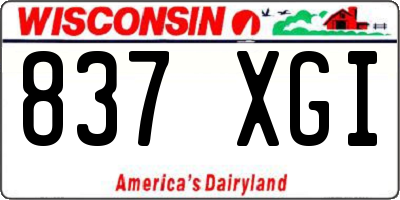 WI license plate 837XGI