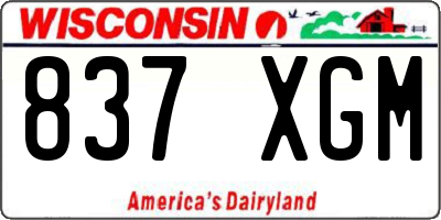 WI license plate 837XGM
