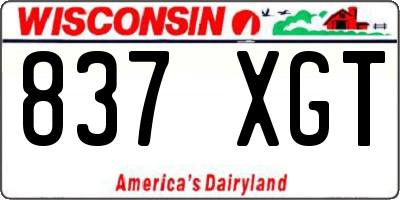 WI license plate 837XGT