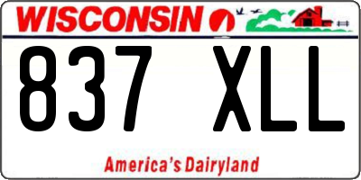 WI license plate 837XLL