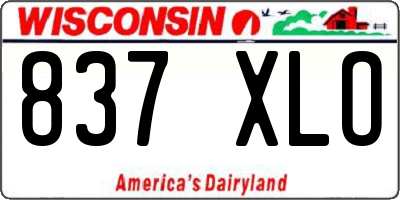 WI license plate 837XLO