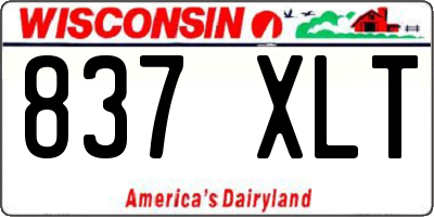 WI license plate 837XLT