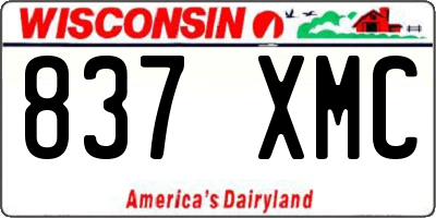 WI license plate 837XMC