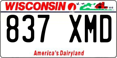 WI license plate 837XMD