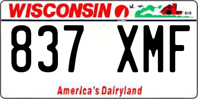 WI license plate 837XMF