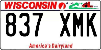 WI license plate 837XMK