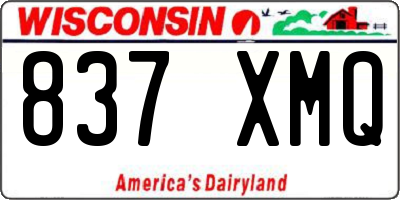 WI license plate 837XMQ