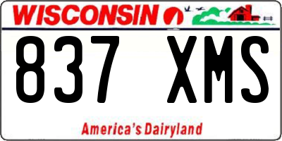 WI license plate 837XMS