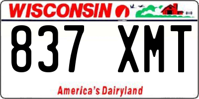 WI license plate 837XMT