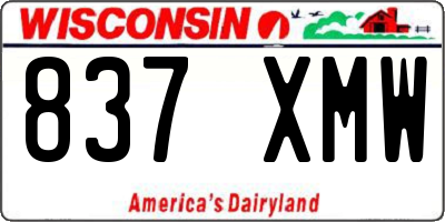 WI license plate 837XMW