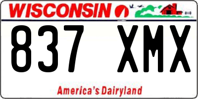 WI license plate 837XMX