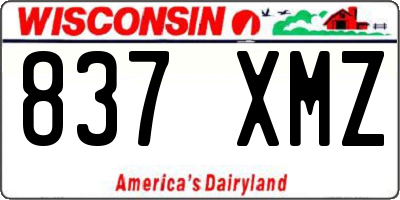 WI license plate 837XMZ