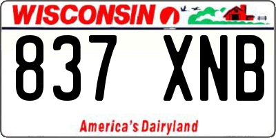 WI license plate 837XNB