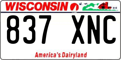WI license plate 837XNC