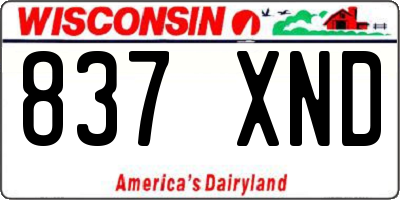 WI license plate 837XND