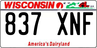 WI license plate 837XNF