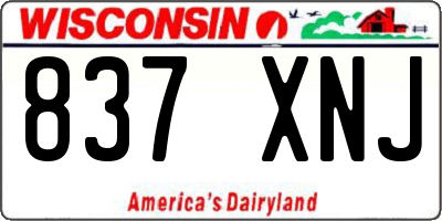 WI license plate 837XNJ