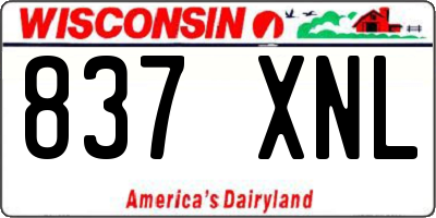WI license plate 837XNL