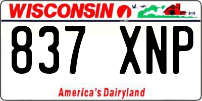 WI license plate 837XNP