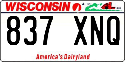 WI license plate 837XNQ