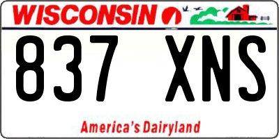 WI license plate 837XNS