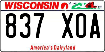 WI license plate 837XOA
