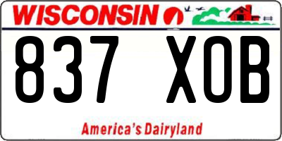 WI license plate 837XOB