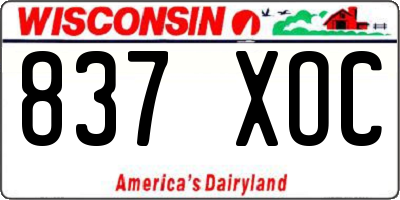 WI license plate 837XOC