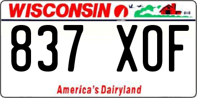 WI license plate 837XOF