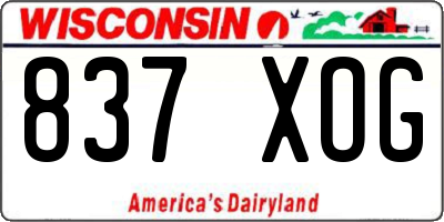 WI license plate 837XOG