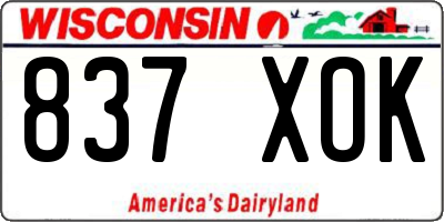 WI license plate 837XOK
