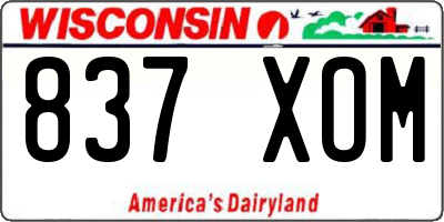 WI license plate 837XOM