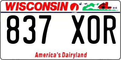 WI license plate 837XOR