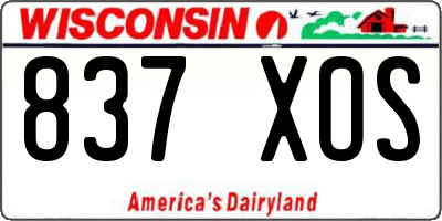 WI license plate 837XOS