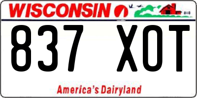 WI license plate 837XOT