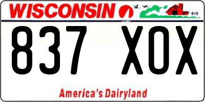 WI license plate 837XOX