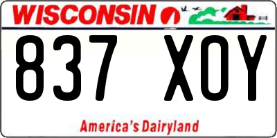 WI license plate 837XOY