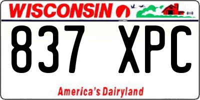 WI license plate 837XPC