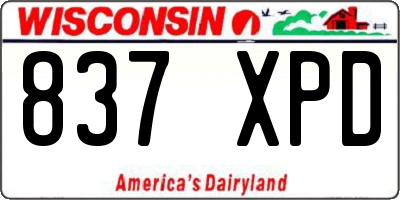 WI license plate 837XPD