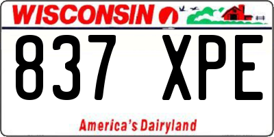 WI license plate 837XPE
