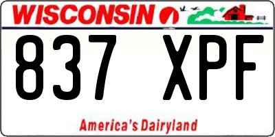 WI license plate 837XPF