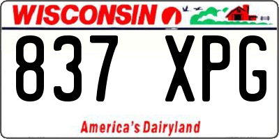 WI license plate 837XPG
