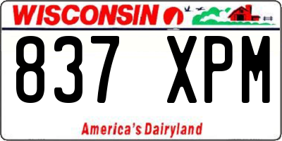 WI license plate 837XPM