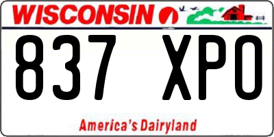WI license plate 837XPO