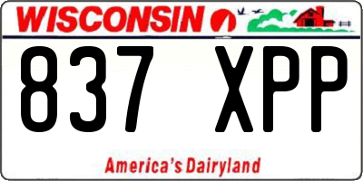 WI license plate 837XPP