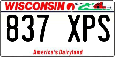 WI license plate 837XPS