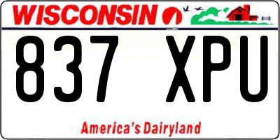 WI license plate 837XPU