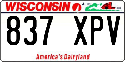 WI license plate 837XPV