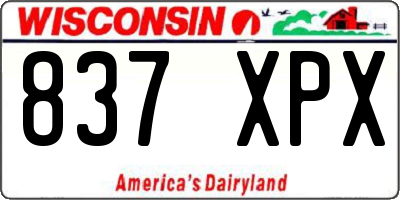 WI license plate 837XPX